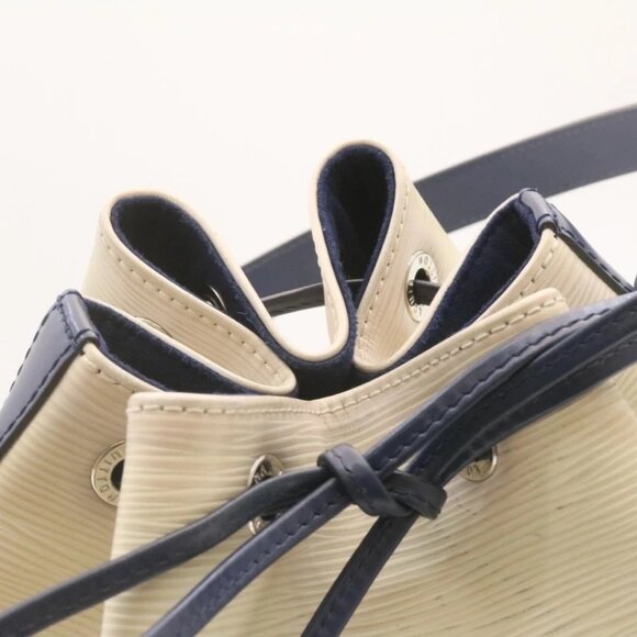 LOUIS VUITTON Epi Petit Noe Bicolor Shoulder Bag White Navy M40881 LV Auth 23256 - Picture 9 of 14